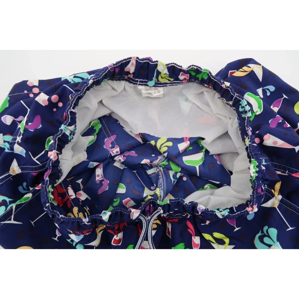 Peter Millar Mens Small Blue Cocktail Drinks Alcohol‎ Swim Trunks Shorts